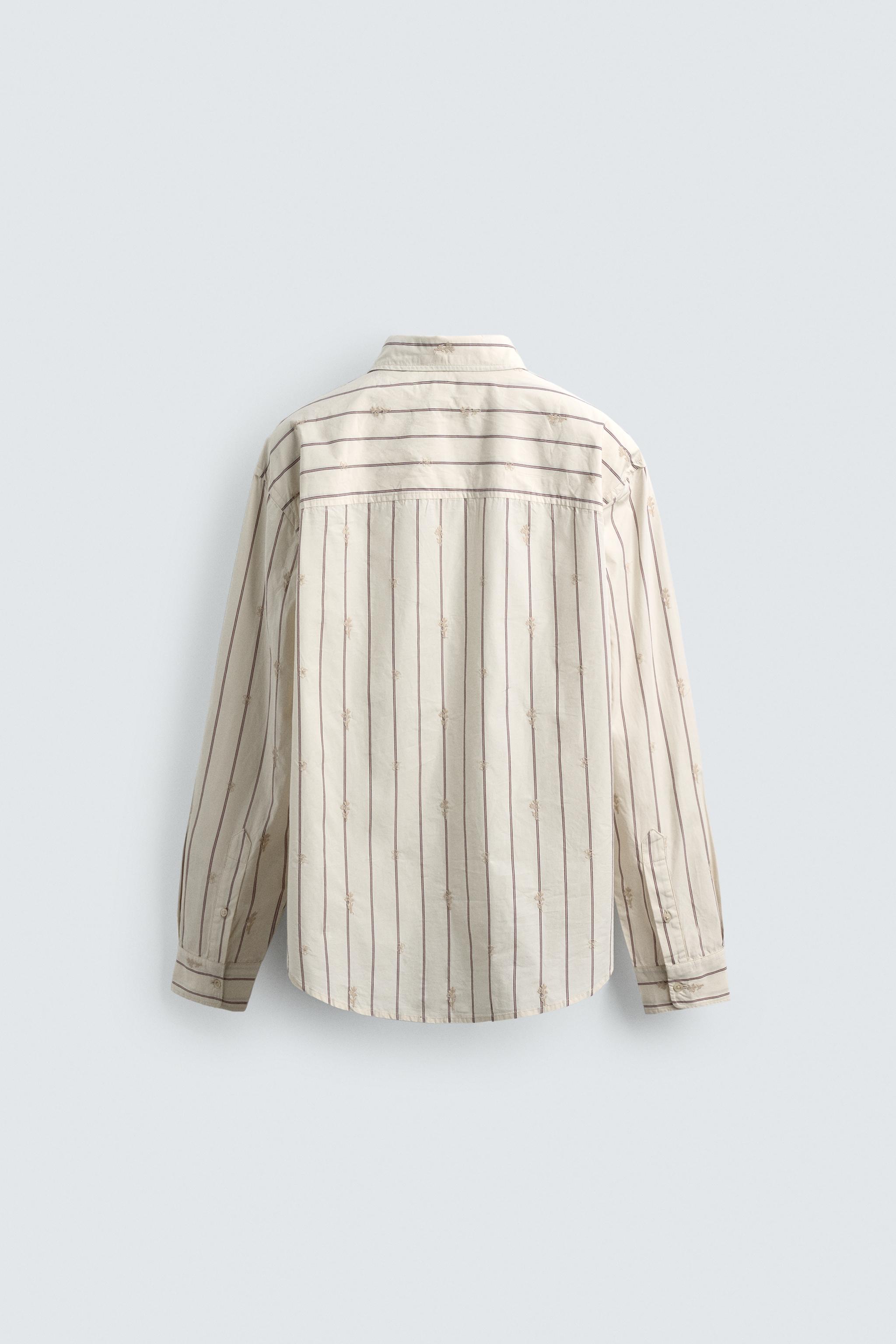 CHEMISE À RAYURES BRODERIE FLORALE